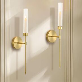 Gold Wall Candle Holder Long Wall Candle Sconces Set of 2 Large Wall Candle Sconce Rustic Home Wall Decoration for Living Room,Dining Room,Bedroom,Fireplace