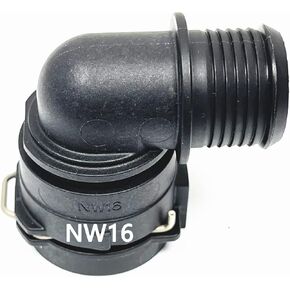 NW16 Coolant Hose Connector Engine Heater Hose Assembly for BMW Audi VW Chevrolet Honda Land Rover Volvo Buick Hose-Radiator Pipe Junction Flange 0.87 Inch Steel to 0.96 Inch Rubber Tubing 90 ° Elbow
