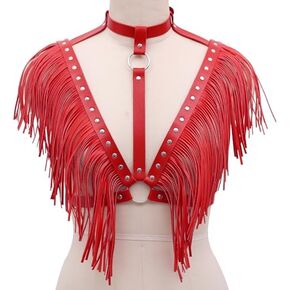 Women's Fashionable Sexy Adjustable Faux Leather Fringe Belt - Trendy Fringed Shawl for Outerwear and Binding Style
