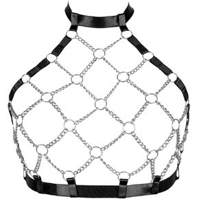 Plus size Large size Bra Body chain gothic harness for women Plump Lingerie cage Punk Festival Rave belt Halloween
