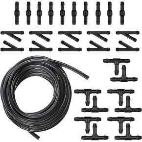 30 PCS Car Windshield Washer Hose Kit, 13Ft Flexible Leak-proof Rubber Hose, Universal Automotive Nozzle Accessories, for Most Cars (Black)