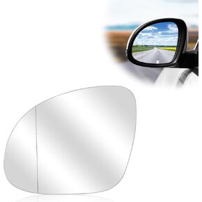 Driver Left Side Heated Mirror Glass Replacement for VW 2009-2017 TIGUAN Convex Side Mirror Glass With Rear Holder