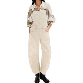 LoveImgs Women Y2K Baggy Barrel Jeans و SARMS Wide Leg Denim Pants Bib Sails Jumpsuit Boyfriend Bathwork Jeans