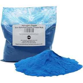 NatureJam Organic Blue Spirulina Powder 1 رطل من الدرجة الطهي السائبة السائبة للعصائر