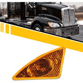 Front Side Marker Light for Kenworth T660 T600 T370 T270 T170 2008-2017 [LED Bulbs] Amber Turn Signal Lights Corner Lights Lamps OE Replaces Left and Right Side