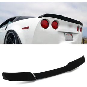 Trunk Wing Spoiler Painting Fit for 2005-2013 Corvette C6 ZR1 H Style Rear Spoiler Wing (Gloss Black)