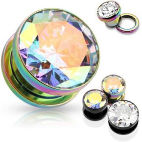 مطبعة واحدة FIT GEM TITANIUM IP SCREW FIT Wildklass Flesh Tunnel (تباع كزوج)