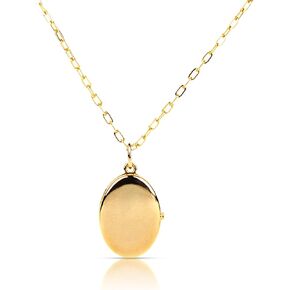 Locket Necklace For Women - Oval Locket Pendant Necklace With Picture Inside
