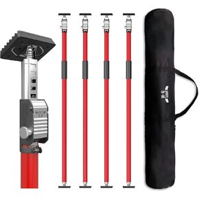 3-H 4PK Truck Cargo Bar,Adjustable Support Pole All Metal,Cabinet Jack,Truck Bed Divider with Self-Locking Spring Ratchet - Load Lock Bar for Vans, SUVs & Trucks,43-80 inches (Red)