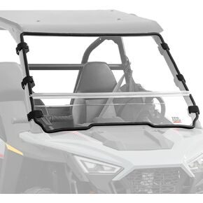 Kemimoto كامل الزجاج الأمامي المتوافق مع 2022+ Polaris RZR 200 تصميم طي مطور للتهوية ، 1/4 بوصة البولي الكربوني ، أقوى من الزجاج ، جميع الأحوال الجوية نافذة شفافة الأمامية