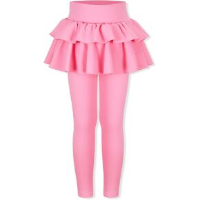 WELAKEN Girls' Skirted Leggings Kid Athletic Stretchy Workout Yoga Pants