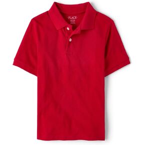 The Children's Place boys Uniform Pique Polo Shirt, Classicred, XL 14 husky