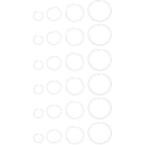 24 Pcs Clear Nose Rings 18 Gauge Clear Septum Ring,Plastic Hoop Ear Retainers,Plastic Nose Rings for Surgery (6/8/10/12mm)