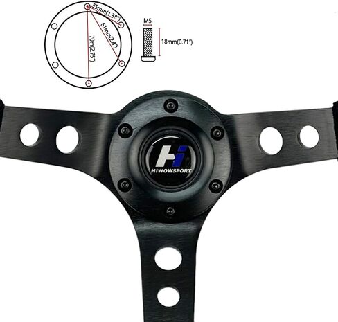 330mm 3-Spoke Flat Bottom Reinforced Suede Lether Steering Wheel 6 Bolts 13 inch Sport Steering Wheel (HWP-FXP-330-2), black in Saudi Arabia