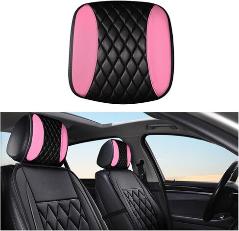 Car Headrest Cover, Soft Leather Dirt-Proof Vehicle Seat Head Rest Protector, Breathable Automotive Interior Protection Dust Covering Accessories, Universal for Most Cars (Black) in Saudi Arabia