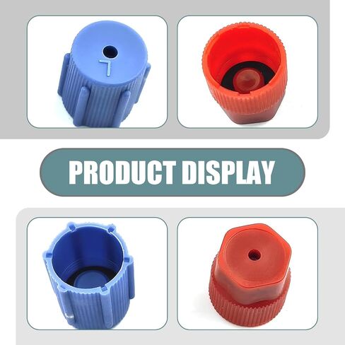 Pack-10 Car Air Conditioning Service System Port Cap Kit, 0.53" Low Pressure and 0.65" High Pressure A/C Repair Cover, Leak-proof sealed ABS Cover, Universal for Most Cars (Blue & Red) in Saudi Arabia