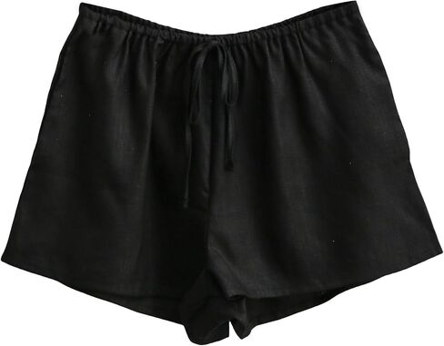 Amazhiyu Women's 100% Linen Lightweight Summer Casual Elastic Waist Comfy Shorts in Saudi Arabia