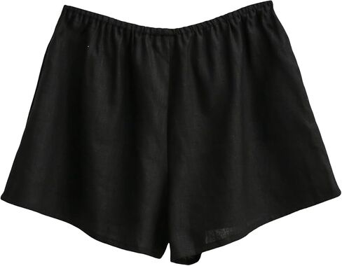 Amazhiyu Women's 100% Linen Lightweight Summer Casual Elastic Waist Comfy Shorts in Saudi Arabia