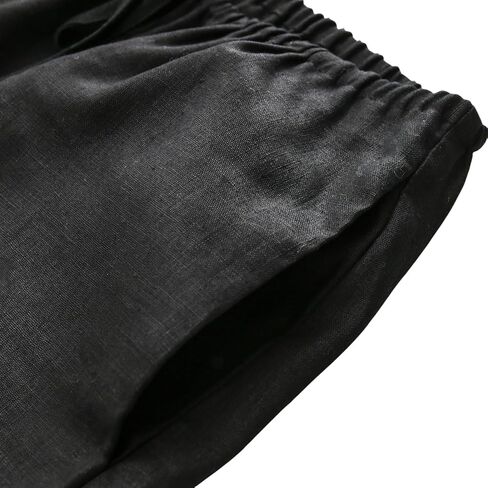 Amazhiyu Women's 100% Linen Lightweight Summer Casual Elastic Waist Comfy Shorts in Saudi Arabia