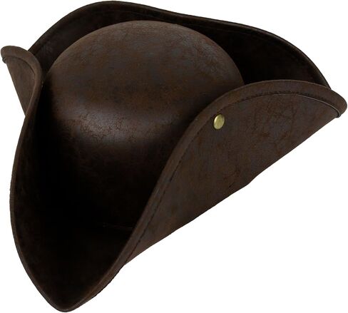 UQJE Authentic Pirate Hat for Women Adult Leather Tricorn Hat Halloween Colonial Costume Accessory in Saudi Arabia