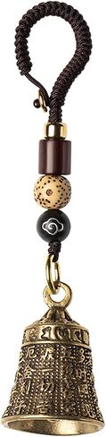Brass Decorative Bells Keychain with Om Mani Padme Hum Mantra, Hanging Lucky Bell for Car Keys or Backpack as Good Luck Charms in Saudi Arabia