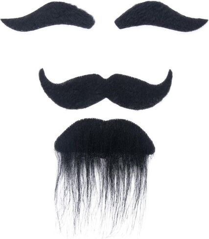 Realistic Mustache Fake Mustache and Eyebrows Men Self Adhesive Fake Beard Novelty Costume Facial Hair for Cosplay in Saudi Arabia