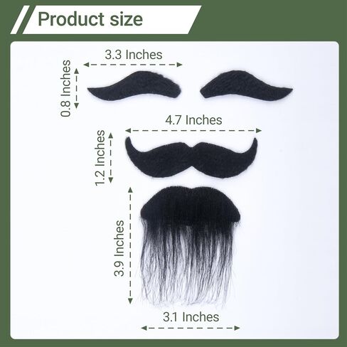 Realistic Mustache Fake Mustache and Eyebrows Men Self Adhesive Fake Beard Novelty Costume Facial Hair for Cosplay in Saudi Arabia