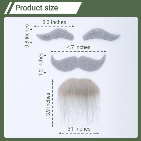 Realistic Mustache Fake Mustache and Eyebrows Men Self Adhesive Fake Beard Novelty Costume Facial Hair for Cosplay in Saudi Arabia