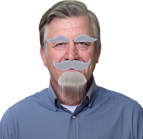 Realistic Mustache Fake Mustache and Eyebrows Men Self Adhesive Fake Beard Novelty Costume Facial Hair for Cosplay in Saudi Arabia