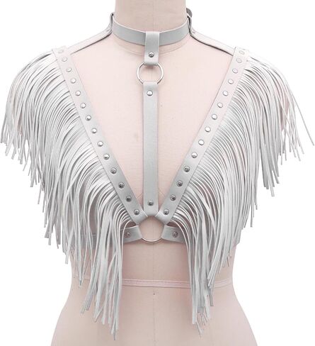 Women's Fashionable Sexy Adjustable Faux Leather Fringe Belt - Trendy Fringed Shawl for Outerwear and Binding Style in Kuwait
