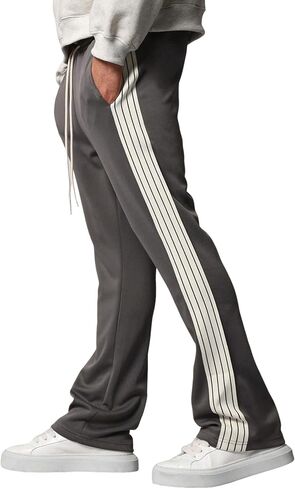 ZAFUL Men's Baggy Sweapants Y2k Pants Side Stripe Drawstring Wide Leg Lounge Track Pants Workout Trousers in Saudi Arabia