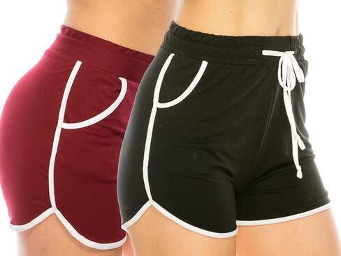 LA12st Women Shorts Yoga Shorts - Premium Buttery Soft Solid Stretch النشط النشط للرقص على الكرة الطائرة الدلافين in Kuwait
