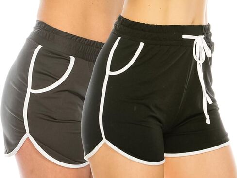 LA12st Women Shorts Yoga Shorts - Premium Buttery Soft Solid Stretch النشط النشط للرقص على الكرة الطائرة الدلافين in Kuwait