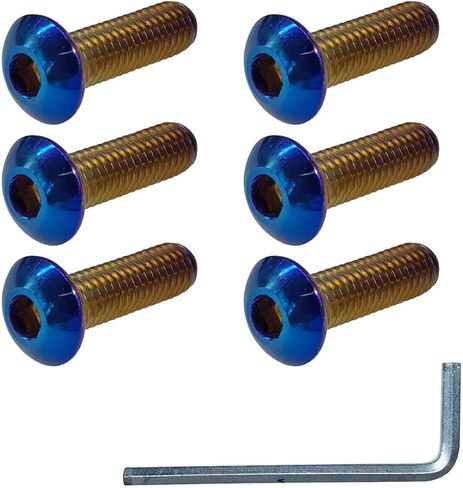 طقم برغي لعجلة التوجيه 6pc ، محترقة من التيتانيوم ، براغي عجلة القيادة ، M5 × 0.8/20mm ملحقات عجلة القيادة غير القابل للصدأ لمعظم السيارات (رأس مستدير) in Kuwait