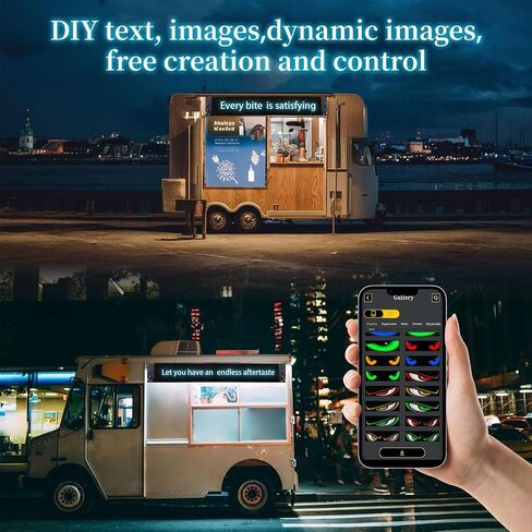 2PCS Devil Eyes Light for Windshield & Truck, 23.62inx4.72in Programmable LED Display for Car Windows - Flexible Waterproof Dynamic Eyes with Bluetooth App Control, Suitable for Cars and Trucks in Saudi Arabia