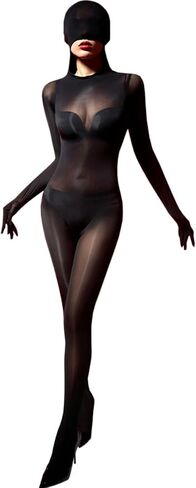 RUIBAVYA Body Stockings For Women Sexy Five Finger Sleeve Lingerie Bodysuit Oil Shiny Full Body Stocking Baotou Bodystocking in Saudi Arabia