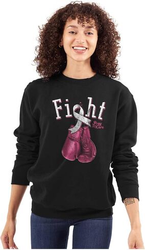 Classic Teaze Fight Boxing Breast Cancer Warrior Women Crewneck Sweatshirt in Kuwait