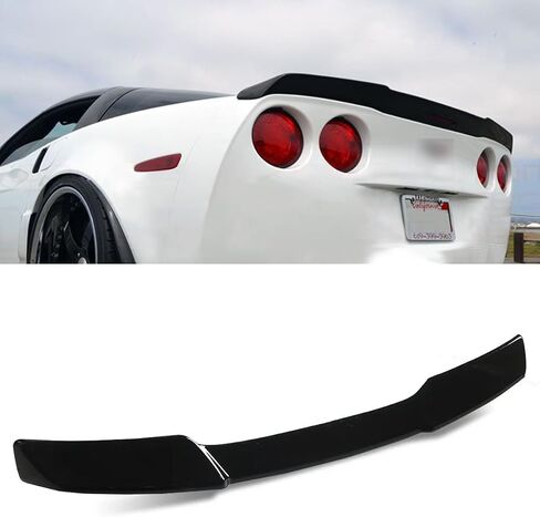 Trunk Wing Spoiler Painting Fit for 2005-2013 Corvette C6 ZR1 H Style Rear Spoiler Wing (Gloss Black) in Saudi Arabia