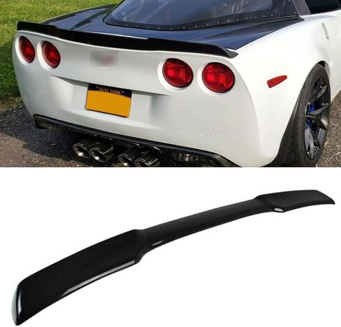 Trunk Wing Spoiler Painting Fit for 2005-2013 Corvette C6 ZR1 H Style Rear Spoiler Wing (Gloss Black) in Saudi Arabia