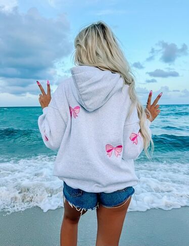 Argeousgor Women Y2k Graphic Print Hoodies Teen Girls Pullover Sweatshirt Long Sleeve Crewneck Aesthetic Loose Fit Top in Kuwait