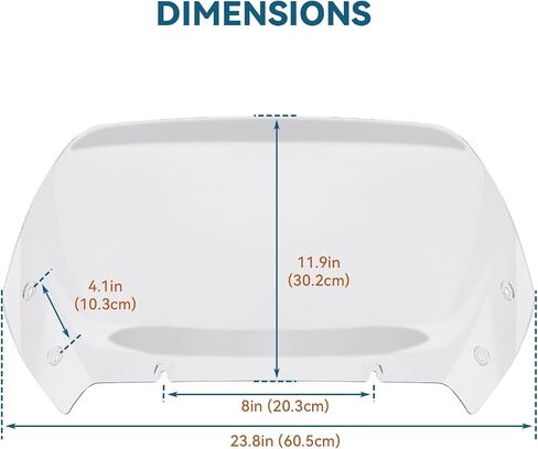 11.5" Motorcycle Windshield Clear Windscreen Wave Wind Spliter Compatible with Harley CVO Road Glide FLTRXSE 2023 2024, CVO Road Glide ST FLTRXSTSE 2024, Road Glide FLTRX 2024 Transparent in Kuwait