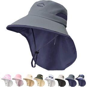 Kids Sun Hat UPF50+ Sun Protect Boys Bucket Hat Summer Girls Beach Beach Hats with Grick Righ