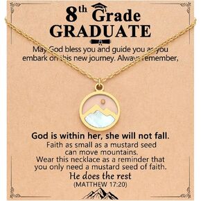Christian Happy Graduation Gifts-Mustard Seed Necklace Religious 5th 8th Grade Graduation Gifts for Girls