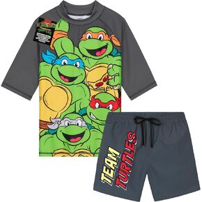 Get Trend Swimsuit Set for Boys Teens 2 Pcs with Swimming Trunks and Boys Rash Guard