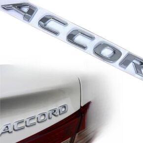 Car 3D Rear Tail Letter Emblem Replacement for Accord,Car Badge Decals Logo Trunk Decoration Emblem Modification(Silver)