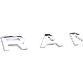 3D Raised Head Cover Hood Front Letters Emblem/Rear Fender Letters Emblem Sports Line Badge Letter (Bright Black)