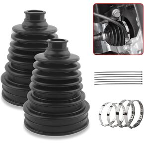 2PCS CV Joint Boots fit Shaft Sizes 19mm-24mm,Universal CV Boot for Protecting CV Shaft Boots, Waterproof and dustproof CV Shaft Boots, Come with 6 Cable Ties and 4 Stainless Steel Clamps