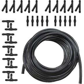 30 PCS Automotive Windscreen Washer Hose Kit, Washer Fluid Hose and T-Y-I Hose Connector, Connection Pump and Nozzle Mounting Kit, Universal Replacement Auto Parts (Black)