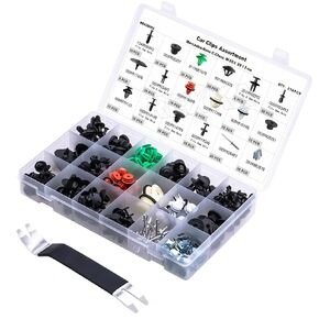 Rexka 317pcs Car Retainer Clips Fasteners Assortment-18 Most Popular Sizes Auto Push Pin Rivets for Mercedes Benz C Class W205 2013-on - Mercedes Bumper Clips Fender Clips Door Clips