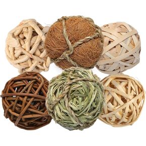 Set of 6 Decorative Balls for Bowls，2.8 inch Wicker Rattan Balls Decorative Orbs，vase fillers for centerpieces，Bowl fillers for Home Decor